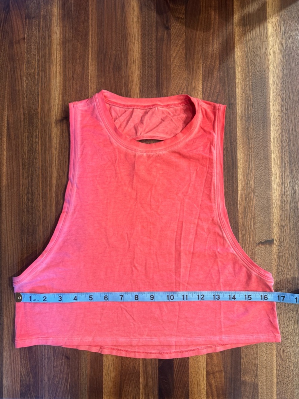 Lululemon Cut Back Crop Tank Top. Washed coral color. Size 6. Super cute!